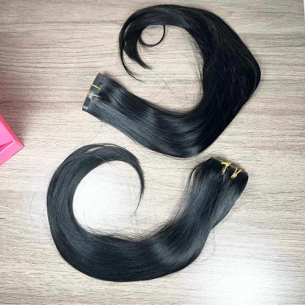 Goo Goo Black Remy Human Hair Seamless 18 Inch Clip In Hair Extensions